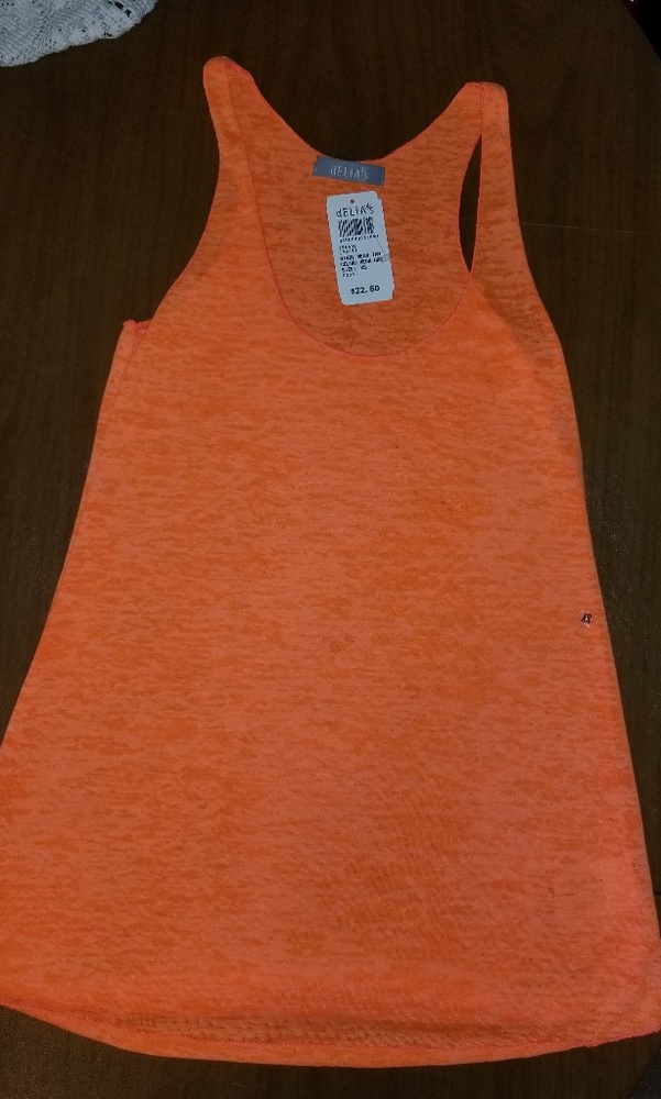 Neon Orange Racerback Tank Top, New